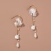 Women's White Fine Jewelry Tassel Fringe Flower Shape Cute Stylish Earrings Jewelry White For Wedding Party 1 Pair