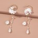 Women's White Fine Jewelry Tassel Fringe Flower Shape Cute Stylish Earrings Jewelry White For Wedding Party 1 Pair