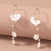 Women's White Fine Jewelry Tassel Fringe Flower Shape Cute Stylish Earrings Jewelry White For Wedding Party 1 Pair