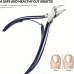 Stainless Steel Toenail Clippers with Sharp Pointed Tip for Ingrown and Thick Nails - Wide Jaw Podiatry Care Tool