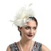 Fascinators Hats Headwear Organza Fedora Hat Holiday Cocktail Retro Elegant With Feather Pure Color Headpiece Headwear