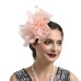 Fascinators Hats Headwear Organza Fedora Hat Holiday Cocktail Retro Elegant With Feather Pure Color Headpiece Headwear