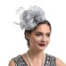 Fascinators Hats Headwear Organza Fedora Hat Holiday Cocktail Retro Elegant With Feather Pure Color Headpiece Headwear