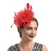 Fascinators Hats Headwear Organza Fedora Hat Holiday Cocktail Retro Elegant With Feather Pure Color Headpiece Headwear