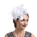 Fascinators Hats Headwear Organza Fedora Hat Holiday Cocktail Retro Elegant With Feather Pure Color Headpiece Headwear