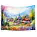 Painting Countryside Hanging Tapestry Wall Art Large Tapestry Mural Decor Photograph Backdrop Blanket Curtain Home Bedroom Living Room Decoration