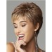 Short Dark Brown Mixed Blonde Highlight Pixie Cut Wigs with Bangs Synthetic Layered Wigs for Women Natural Hair Replacement Wigs