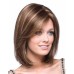 Short Dark Brown Mixed Blonde Highlight Pixie Cut Wigs with Bangs Synthetic Layered Wigs for Women Natural Hair Replacement Wigs