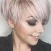 Short Dark Brown Mixed Blonde Highlight Pixie Cut Wigs with Bangs Synthetic Layered Wigs for Women Natural Hair Replacement Wigs