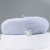 Hats 100% Wool Beret Hat Floppy Hat Casual Daily Wear Cute Casual With Pearls Crystals Headpiece Headwear