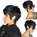 Pixie Cut Wig Human Hair Short Bob Wigs for Black Women Human Hair Glueless Wig None Lace Front Wig with Bangs Layered Full Machine Made Wig 1B Color