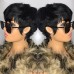 Pixie Cut Wig Human Hair Short Bob Wigs for Black Women Human Hair Glueless Wig None Lace Front Wig with Bangs Layered Full Machine Made Wig 1B Color