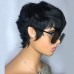 Pixie Cut Wig Human Hair Short Bob Wigs for Black Women Human Hair Glueless Wig None Lace Front Wig with Bangs Layered Full Machine Made Wig 1B Color