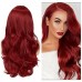 Red Wigs for Women Synthetic Wig Wave Middle Part Long Wig Medium Length Women's Cosplay Party Pink Red Blue Black Ombre Wig