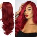 Red Wigs for Women Synthetic Wig Wave Middle Part Long Wig Medium Length Women's Cosplay Party Pink Red Blue Black Ombre Wig