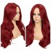 Red Wigs for Women Synthetic Wig Wave Middle Part Long Wig Medium Length Women's Cosplay Party Pink Red Blue Black Ombre Wig