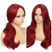 Red Wigs for Women Synthetic Wig Wave Middle Part Long Wig Medium Length Women's Cosplay Party Pink Red Blue Black Ombre Wig