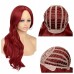 Red Wigs for Women Synthetic Wig Wave Middle Part Long Wig Medium Length Women's Cosplay Party Pink Red Blue Black Ombre Wig