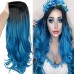 Red Wigs for Women Synthetic Wig Wave Middle Part Long Wig Medium Length Women's Cosplay Party Pink Red Blue Black Ombre Wig