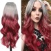 Red Wigs for Women Synthetic Wig Wave Middle Part Long Wig Medium Length Women's Cosplay Party Pink Red Blue Black Ombre Wig