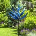 Harlow Wind Spinner Rotator, Garden Wind Spinner, 3D Kinetic Wind Rotating Windmill, Blue Lotus Wind Spinner, Reflective Wind Spinner Ro-tator, Dynamic Wind Spinner, Lotus Windmill for Yard