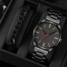 Quartz Watch for Men Analog Quartz Sexy Stylish Steampunk Waterproof Large Dial Alloy PU Leather Creative