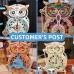 Wood 3D Puzzles for Adults Wooden Owl Clock Mechnical Gear Model Kits Gift for Adults & Teens (122 PCS)