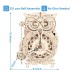 Wood 3D Puzzles for Adults Wooden Owl Clock Mechnical Gear Model Kits Gift for Adults & Teens (122 PCS)