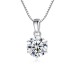 Necklace Clear Moissanite S925 Sterling Silver Women's Fashion Simple Classic Luminous Wedding Round Necklace For Wedding Engagement