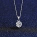 Necklace Clear Moissanite S925 Sterling Silver Women's Fashion Simple Classic Luminous Wedding Round Necklace For Wedding Engagement