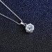 Necklace Clear Moissanite S925 Sterling Silver Women's Fashion Simple Classic Luminous Wedding Round Necklace For Wedding Engagement