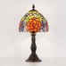 LED Table Lamp Retro VintageBaroque Glass Lampshade Mosaic Colourful Luxury Base E27 for Bedside Table, Bedroom, Desk