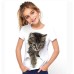 Kids Girls' 3D Cat T shirt Tee Short Sleeve Cat Graphic Animal Rainbow Children Tops Active Cute 3-12 Years