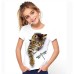 Kids Girls' 3D Cat T shirt Tee Short Sleeve Cat Graphic Animal Rainbow Children Tops Active Cute 3-12 Years