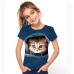 Kids Girls' 3D Cat T shirt Tee Short Sleeve Cat Graphic Animal Rainbow Children Tops Active Cute 3-12 Years