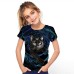 Kids Girls' 3D Cat T shirt Tee Short Sleeve Cat Graphic Animal Rainbow Children Tops Active Cute 3-12 Years