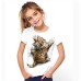 Kids Girls' 3D Cat T shirt Tee Short Sleeve Cat Graphic Animal Rainbow Children Tops Active Cute 3-12 Years