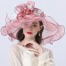 Hats Headwear Tulle Organza Bucket Hat Straw Hat Sun Hat Wedding Outdoor Melbourne Cup Cocktail Royal Astcot Fashion Vintage Style With Bowknot Flower Headpiece Headwear