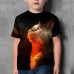 Kids Boys T shirt Tee Animal Cat Short Sleeve Crewneck Children Top Casual 3D Print Adorable Daily Summer Black 3-12 Years