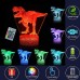 Dinosaur Toys 3D Night Light Lamp - Children Kids Gift for Boys 16 LED Colors Changing Lighting Touch USB Charge Table Desk Bedroom Decoration Cool Gifts Ideas Birthday Xmas for Baby Friends