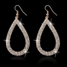 Women's Crystal Drop Earrings Fine Jewelry Classic Precious Stylish Simple Earrings Jewelry Silver / Gold For Wedding Party 1 Pair