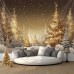 Golden Forest Hanging Tapestry Wall Art Xmas Large Tapestry Mural Decor Photograph Backdrop Blanket Curtain Home Bedroom Living Room Decoration