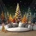 Golden Forest Hanging Tapestry Wall Art Xmas Large Tapestry Mural Decor Photograph Backdrop Blanket Curtain Home Bedroom Living Room Decoration