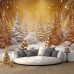 Golden Forest Hanging Tapestry Wall Art Xmas Large Tapestry Mural Decor Photograph Backdrop Blanket Curtain Home Bedroom Living Room Decoration