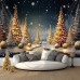 Golden Forest Hanging Tapestry Wall Art Xmas Large Tapestry Mural Decor Photograph Backdrop Blanket Curtain Home Bedroom Living Room Decoration