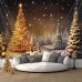 Golden Forest Hanging Tapestry Wall Art Xmas Large Tapestry Mural Decor Photograph Backdrop Blanket Curtain Home Bedroom Living Room Decoration