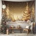 Golden Forest Hanging Tapestry Wall Art Xmas Large Tapestry Mural Decor Photograph Backdrop Blanket Curtain Home Bedroom Living Room Decoration