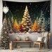 Golden Forest Hanging Tapestry Wall Art Xmas Large Tapestry Mural Decor Photograph Backdrop Blanket Curtain Home Bedroom Living Room Decoration