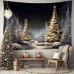 Golden Forest Hanging Tapestry Wall Art Xmas Large Tapestry Mural Decor Photograph Backdrop Blanket Curtain Home Bedroom Living Room Decoration