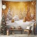 Golden Forest Hanging Tapestry Wall Art Xmas Large Tapestry Mural Decor Photograph Backdrop Blanket Curtain Home Bedroom Living Room Decoration